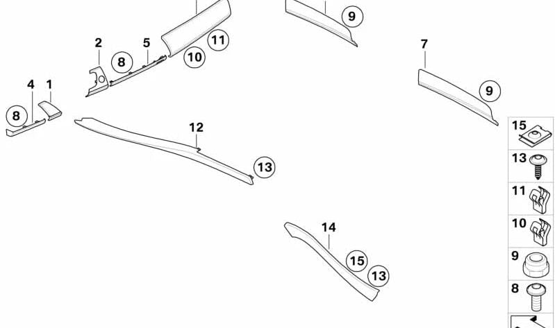 Innenholz Innere Walnussform für die linke hintere Tür OEM 51427137199 für BMW E70 (x5). Original BMW.