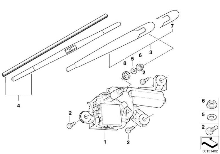 Tapa Cubierta Limpiaparabrisas Trasero Para Bmw X3 E83 Y Lci. Original Recambios