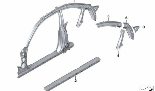 Rechte Schwellenwertverstärkung OEM 41217284374 für BMW F20, F21, F22, F87. Original BMW.