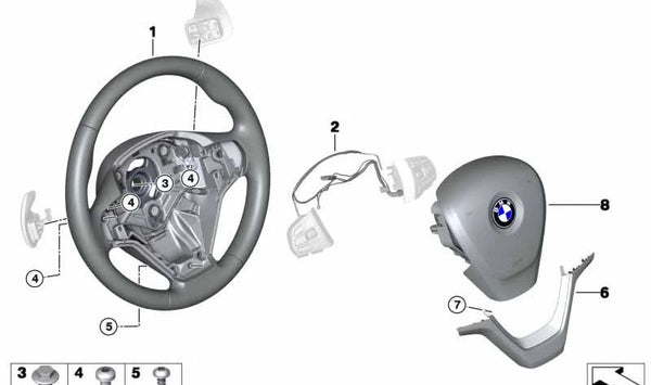 Cable de conexión del volante para BMW X5 F15, X6 F16 (OEM 32306868774). Original BMW