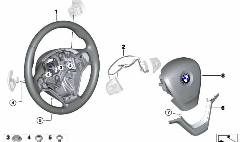 Cavo di collegamento per volante 32306868776 per BMW F15, F16. BMW originale.