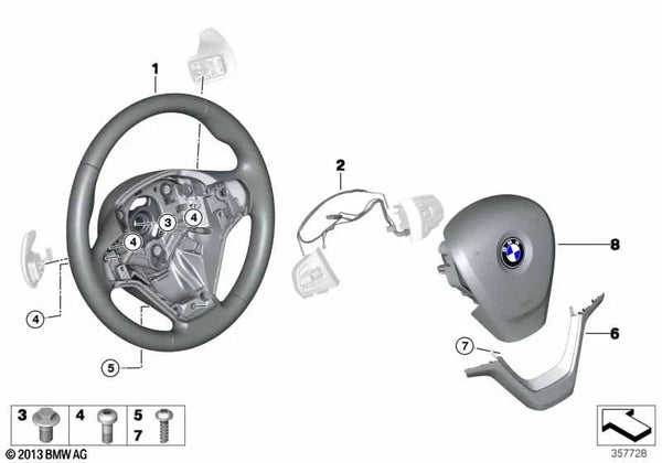 Cable de conexión del volante para BMW X5 (F15), X6 (F16) (OEM 32306868775). Original BMW.