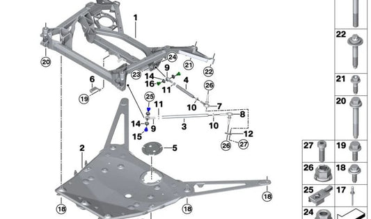 Soporte para BMW Serie 2 G87, Serie 3 G80, G80N, Serie 4 G82, G82N (OEM 31109502580). Original BMW