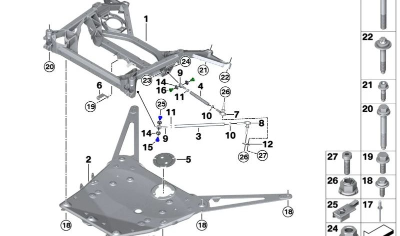 Suspensão Rontula OEM 31108452425 para BMW X3 G01, X4 G02. BMW original.