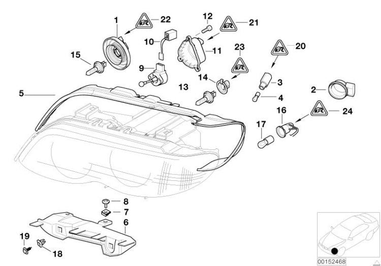 Portalámpara Casquillo Intermitentes Delanteros Para Bmw X5 E53. Original Recambios