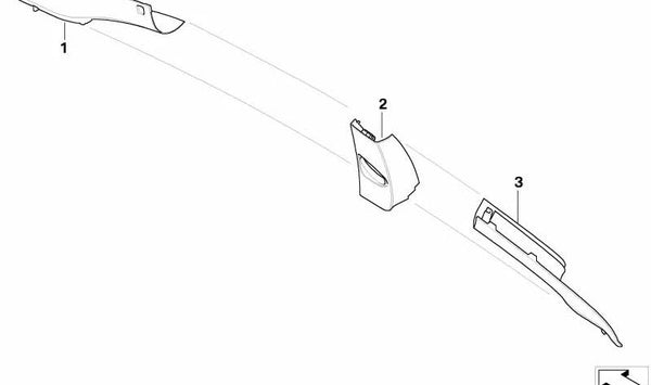 Carcasa embellecedora columna B izquierda OEM 51437899001 para BMW E63, E64. Original BMW.
