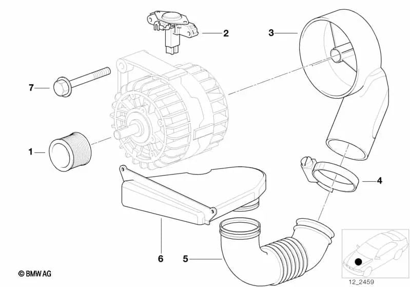 Pieza de conexión para BMW E38 Serie 7 (OEM 12311741592). Original BMW