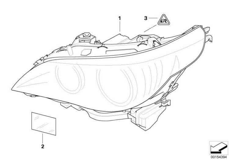 Faro Ahl-Xenon Izquierdo (63127045691) Para Bmw E60 E61. Original Recambios