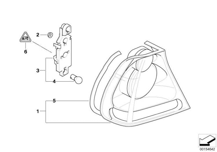 Portalámparas Piloto Trasero Para Bmw Compact E46. Original Recambios