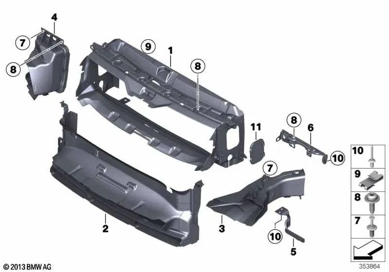 Conduction de l'air de frein gauche pour la série BMW 3 F30N, F31N (OEM 51747396939). BMW d'origine.