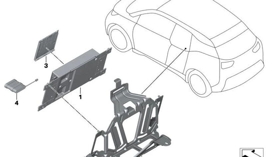 Soporte Amplificador de Audio/Teléfono para BMW I01, I01N (OEM 65159251524). Original BMW