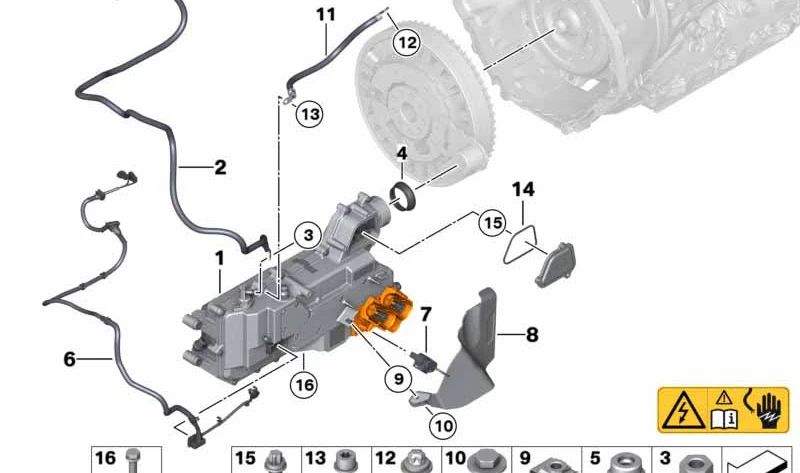 Cubierta térmica para BMW F04, 7er (OEM 12367593816). Original BMW