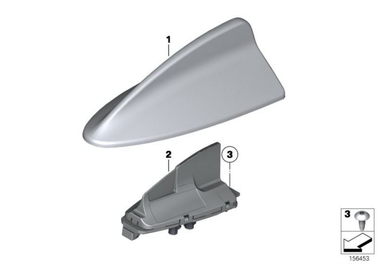 Aleta De Tiburón Carcasa Vacía Para Antena Techo Imprimada Bmw F10 F01 F02. Original Recambios