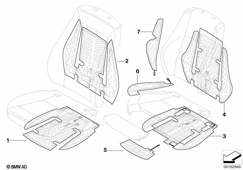 Elemento de Calefacción Asiento Deportivo de Tela para BMW E81, E82, E88, E92, E92N (OEM 64117140544). Original BMW.