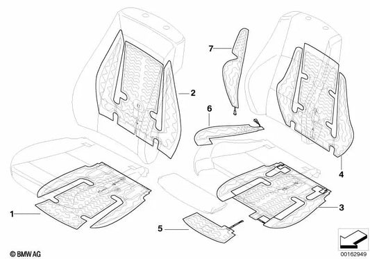 Elemento de Calefacción Asiento Deportivo de Tela para BMW E81, E82, E88, E92, E92N (OEM 64117140544). Original BMW.