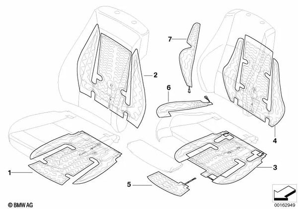 Elemento calefactor base de asiento de tela para BMW E81, E82, E88, E92, E92N (OEM 64119163004). Original BMW