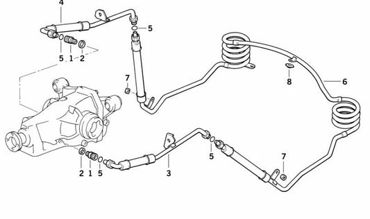 Tubería de retorno para BMW E31 (OEM 33152227459). Original BMW