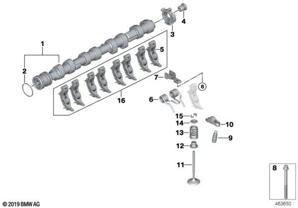 Válvula de admisión para BMW E60, E60N, E61, E61N Serie 5, E63, E63N, E64, E64N Serie 6, E65, E66 Serie 7, E53, E70 X5 (OEM 11347541555). Original BMW