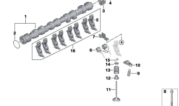 Válvula de admisión para BMW Serie 5 E60, E61, Serie 6 E63, E64, Serie 7 E65, E66, X5 E53 (OEM 11347503737). Original BMW