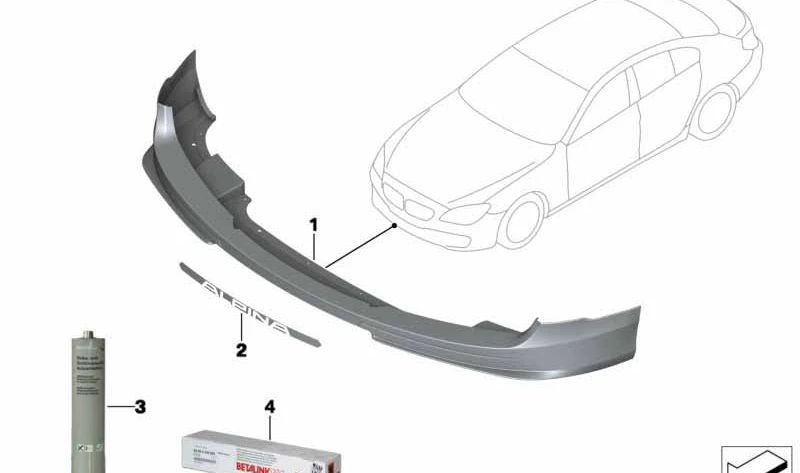 Spoiler delantero imprimado para BMW F06 (OEM 51117988551). Original BMW.