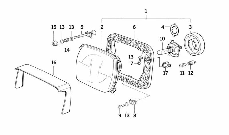 Tapa de goma para faro OEM 63121459377 para BMW (Modelos compatibles: E31, E32, E34). Original BMW