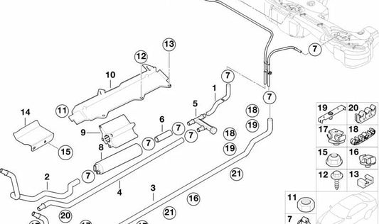 Distribution Connector for BMW 3 Series E46 (OEM 16126750600). Original BMW