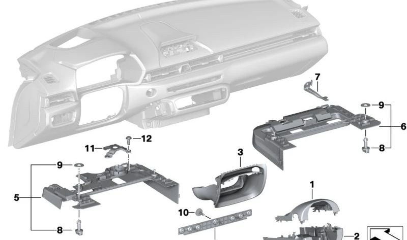 Revestimiento del espacio para los pies del copiloto para BMW Z4 G29 (OEM 51456807416). Original BMW