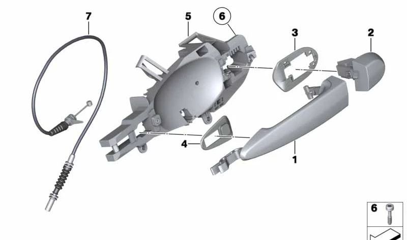 Asa de agarre imprimada izquierda para BMW E84 (OEM 51212992985). Original BMW.