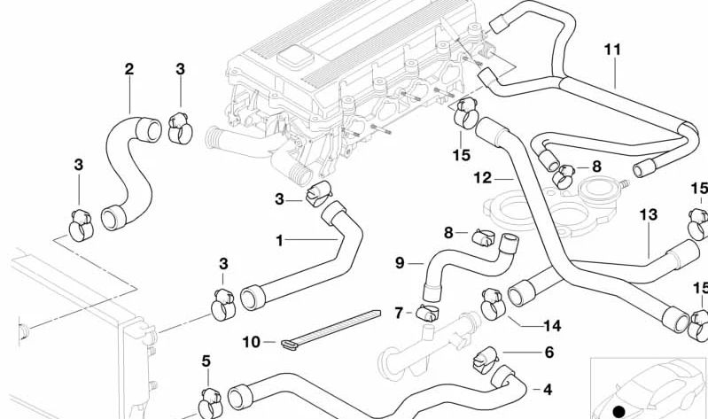 Válvula de água da mangueira de retorno do motor para BMW (OEM 64218400295). BMW original