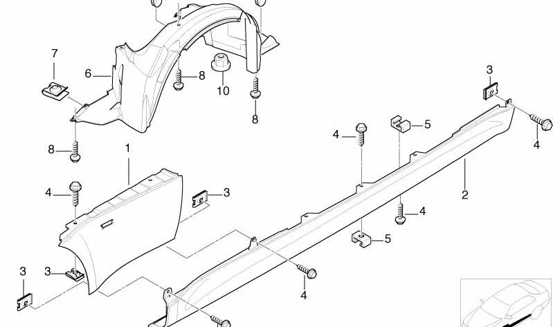 Entrada exterior derecha para BMW (OEM 41218398650). Original BMW