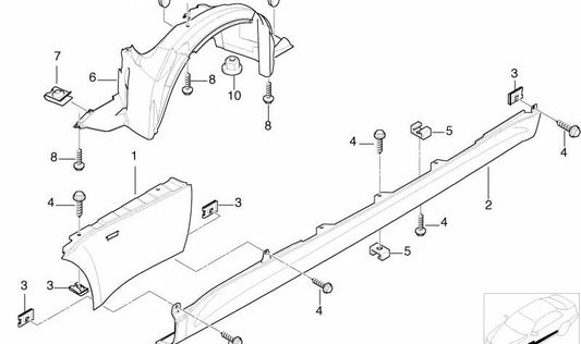 Rechter äußerer Eingang für BMW (OEM 41218398650). Original BMW