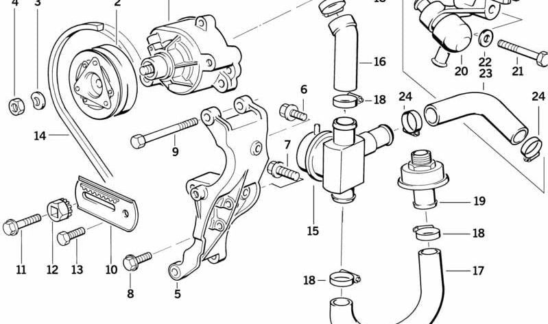 Manguera del sistema de escape OEM 11721317037 para BMW (Modelos compatibles: E34). Original BMW.