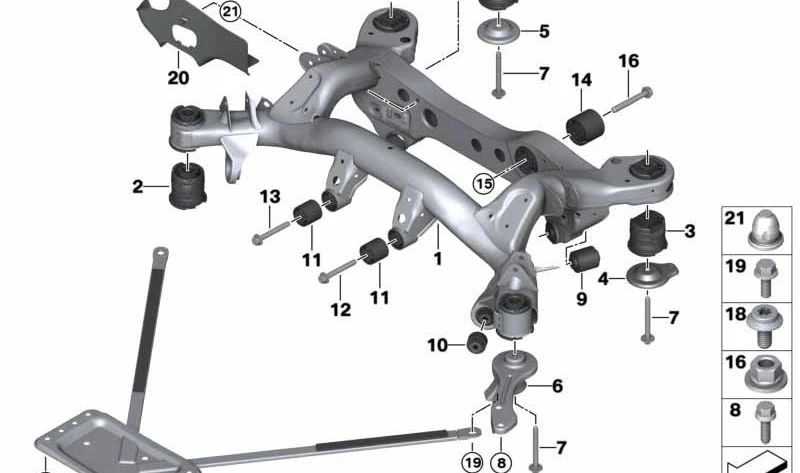 Brazo de suspensión trasero OEM 33326777637 para BMW E92, E93, E84, E87, E90, E91. Original BMW.