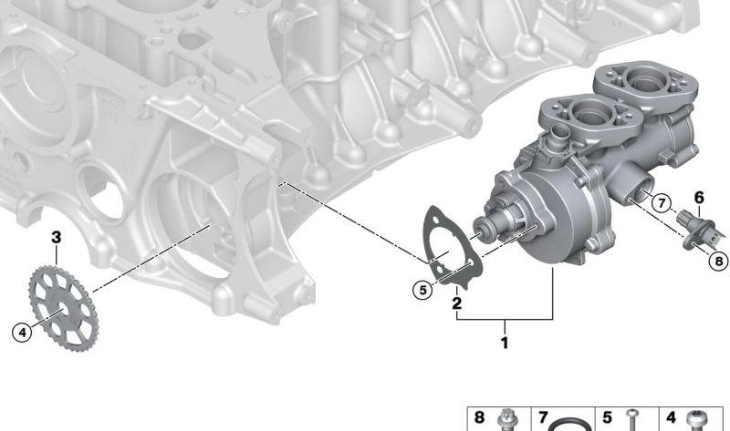 Bomba de vacío para BMW Serie 2 F87N, Serie 3 F80 F80N, Serie 4 F82 F82N F83 F83N (OEM 11667847203). Original BMW