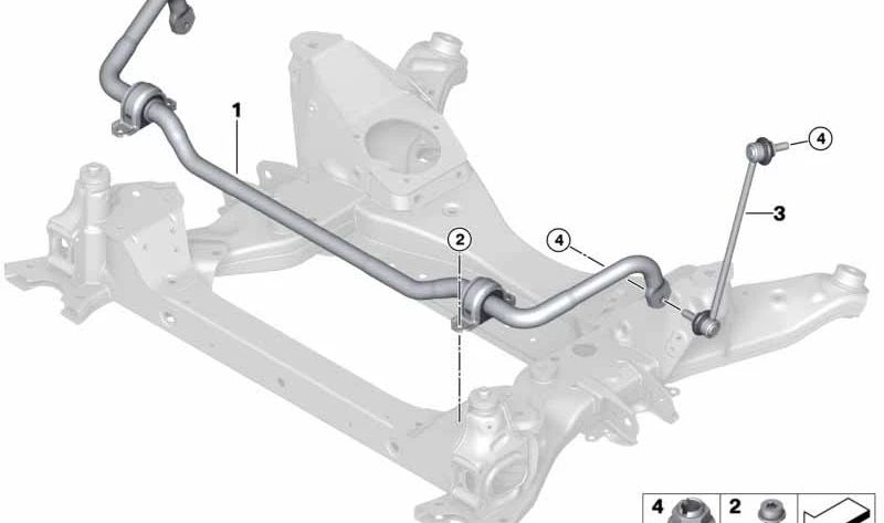 Vordere linke Schwingenhalterung für BMW F97, F98 (OEM 31358096323). Original BMW