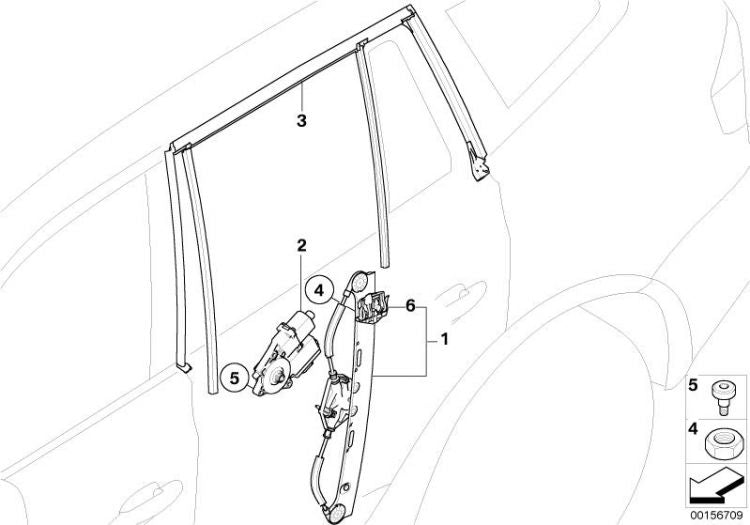 Guía Junta Goma De La Ventana Puerta Trasera Bmw E83. Original Recambios