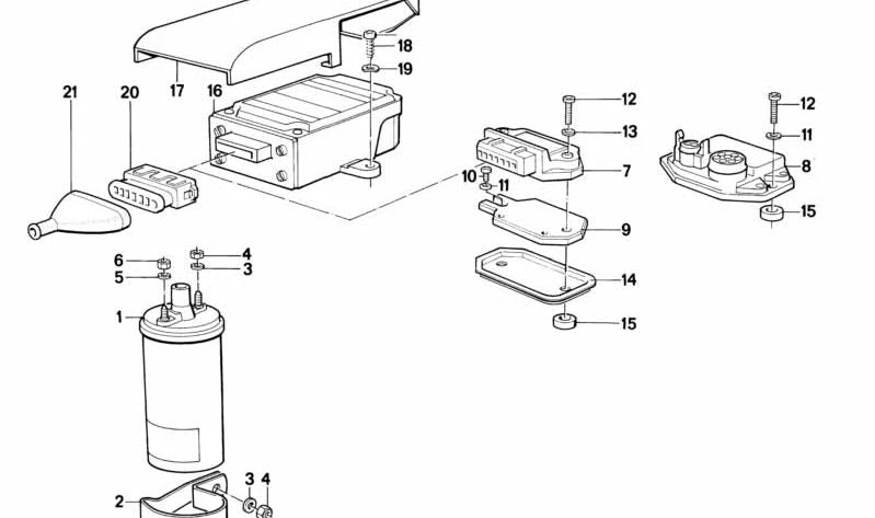 Bobina de encendido OEM 12131273216 para BMW E21, E30, E12, E28, E24, E23. Original BMW.
