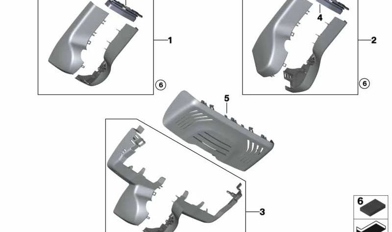 Juego de Cubiertas de Pie de Espejo para BMW F98, G02 (OEM 51169108984). Original BMW