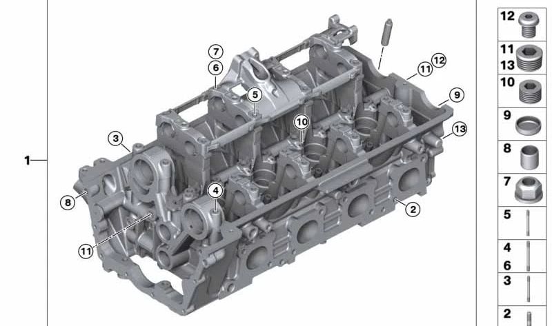 Tornillo prisionero para BMW E60, E61 Serie 5, E63, E64 Serie 6, E65, E66 Serie 7, E53 X5 (OEM 07129903496). Original BMW.