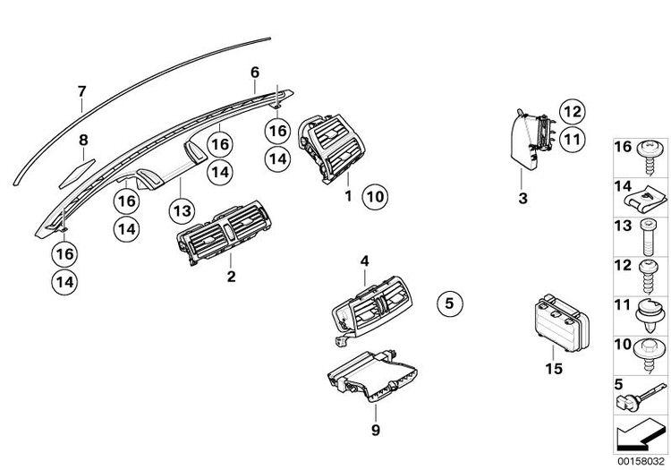 Rejilla Aire Fresco Pasajeros Traseros Para Bmw E70 E71. Original Recambios