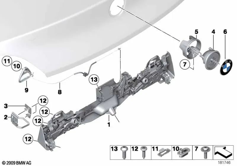 Arandela para BMW Z4 E89 (OEM 51247199549). Original BMW