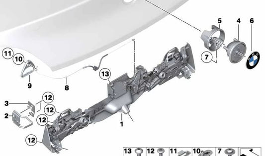 Cable de desbloqueo de emergencia OEM 51247191261 para BMW Z4 E89. Original BMW.