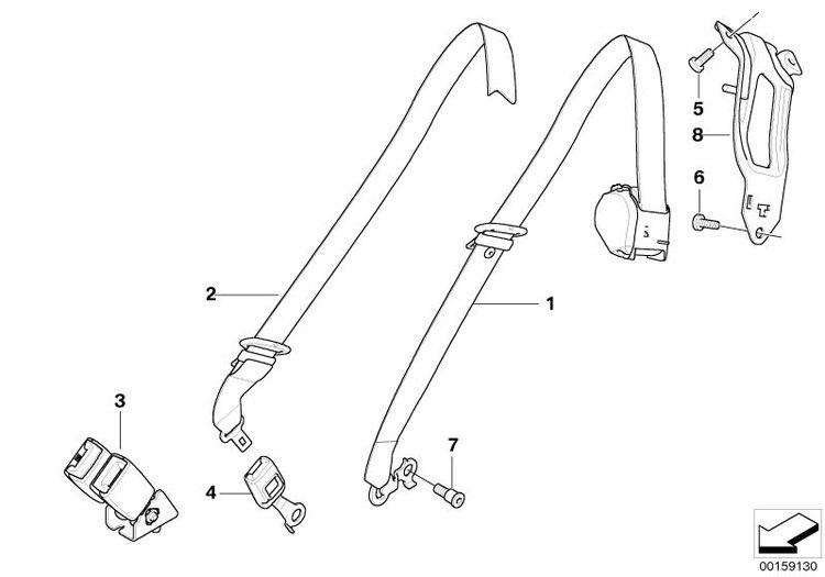 Enganche Cinturon Trasero Central Para Bmw E70. Original De Recambios