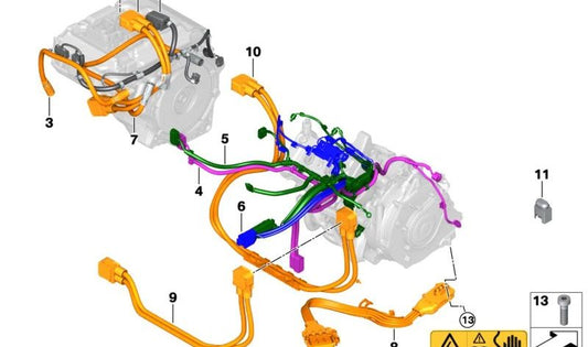 Cableado motor OEM 12437647018 para BMW i3 (I01). Original BMW.