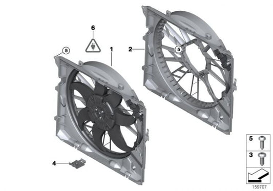 Carcasa De Ventilador Con 150W Para Bmw E87 E81 E82. Original Recambios