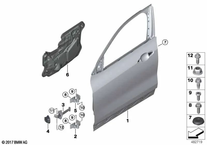 Türbremsdichtung vorne links für BMW X1 F48, F49, X2 F39 (OEM 51217476229). Original BMW