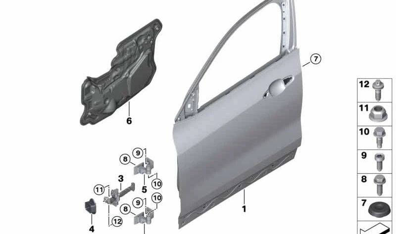 Junta freno de puerta delantera derecha para BMW F48, F49, F39 (OEM 51217476230). Original BMW