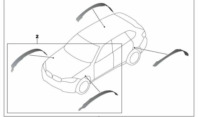 Juego de Molduras de Arco de Rueda 21 Pulgadas para BMW X5 F15 (OEM 51162339010). Original BMW