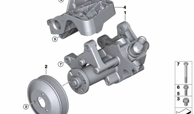 Bomba de dirección asistida OEM 32416781010 para BMW E70, E71 (X5, X6). Original BMW.