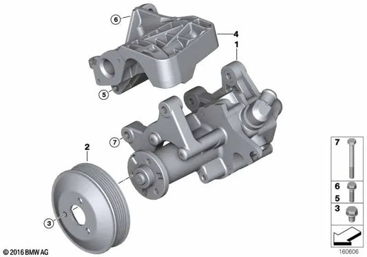 Power steering pump for BMW E70 and E71. . Original BMW